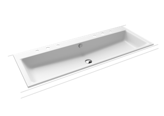 Kaldewei Einbauwaschtisch PURO 3169-D 120x46cm, 2x3 HL, ch, P-E, alp-we matt