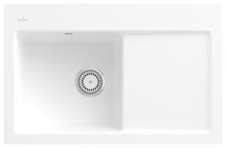 V&B Flächenbündige Spüle Subway 45 Flat m Abl.garn, Handbetätigung, stone white
