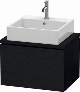 DU WTU f.Console Comp.L-Cube 400x620x477 1 Auszug, Eiche Schwarz ES Nussb