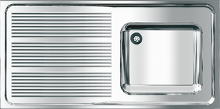 AR Gewerbespüle, MAXIMA, Edelstahl, 1200x382x600 mm, Tropfteil links