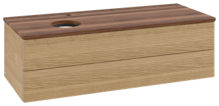 V&B WT-Unterschrank m F-Struktur Antao 120x36x50cm, HL, WBP w. wal, hon. Oa