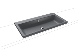 Kaldewei Aufsatz-Waschtisch PURO 3155 o. Hahnl., we., P-E, C grey70, 90x46cm