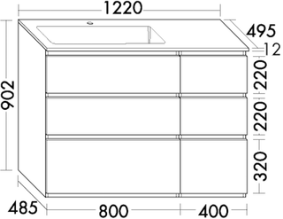 BB Set Aufpreis (SGIK122) Lin20, 495x1220x902, Weiß Velvet