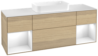 V&B WT-Unterschrank Wandbel. Finion 160cm, Pl wh. m, Reg glo wh. Lac, Oa ven