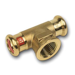 Sanha T-Stück Press Solar 13130G 28mmx1/2"x28mm, bs I.pressende/IG, Rotg.