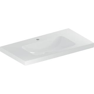 Geberit Waschtisch iCon Light 90x48cm, HL mi, o. ÜL, m Ablagefl., we.