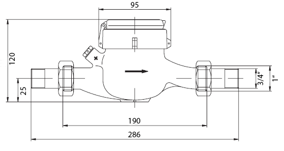 Artikelbild 2 des Artikels „Deltamess Mehrstrahl-Nassläufer MNK Fallr., DN 20, Q3 4,0 cbm/h, ka, Std MNK Fallrohr“