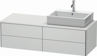 DU WTU XSquare, 4 SK, wandh, Becken re 400x1400x548mm,Weiß sdm. ES Ahorn bs.