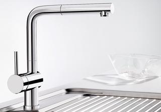 Blanco Spültisch-Einhebelmischer LINUS-S HD, schwenkbar, Hebel links, chrom