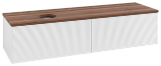 V&B WT-Unterschrank m F-Struktur Antao 160x50cm, WBP-farbe w. wal, glo wh. Lac