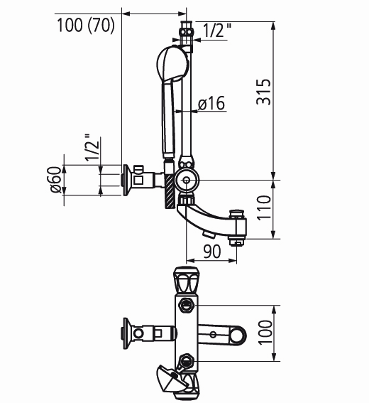 Artikelbild 3 des Artikels „KWC Zweigriff-Armatur Kuri vc, NW 1/2