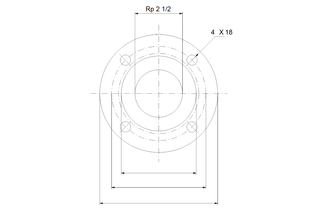 Grundfos Gewindeflansch Rp 2 1/2 IG, Stahl verzinkt, DN 65