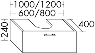 Burgbad Waschtischunterschrank sys30 60x24x40cm, Sana, 1 Schublade