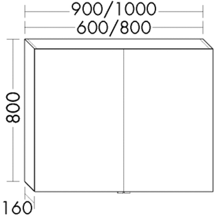 Burgbad LED-Spiegelschrank sys30 80x80x16cm, Sana