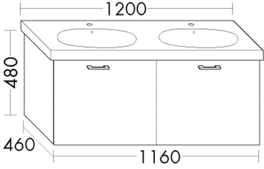 Artikelbild 1 des Artikels „Burgbad Waschtischunterschrank Diago 116x48x46cm, Marm Dek. naturgr, 2 Ausz. 116 x 48 x 46 cm | Marmor Dekor Naturgrau“