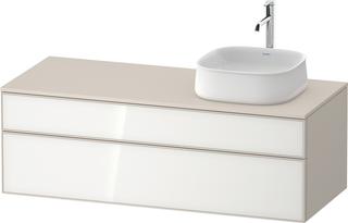 Duravit Waschtisch-Unterschrank Zencha 130x55cm, B re, Gl. w/taup matt, Ei mitt