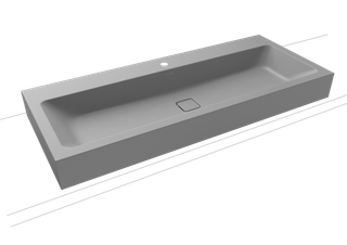 Kaldewei Wand-Waschtisch CONO 3091 120x50, 1 Hahnl., ch, P-E, cool grey30