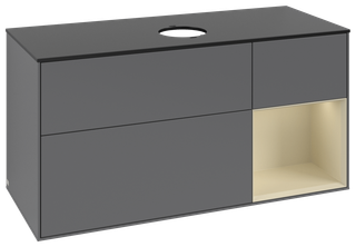 V&B Waschtisch-Unterschrank Finion 120cm, Pl b m, Rg si G m Lac, Anthrac. m