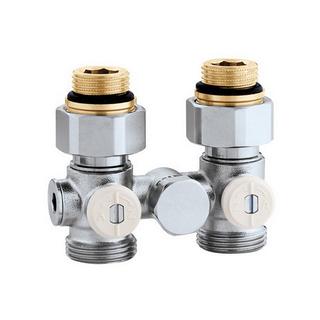 Einrohr-Hahnblock Anschluss Klemmverschraubung 3/4", Durchgangsform