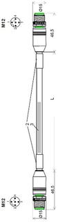 KSB CAN-Buskabel mit Stecker geschirmt, 4-adrig, 3 m