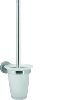 ASW Toilettenbürstengarnitur Serie 8000 MS Edelstahlopt., Bürste sw, Opalgl. sp.