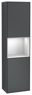 V&B Hochschrank Finion 41,8x151,6cm, r, Rg w m La, md bl. m Lac