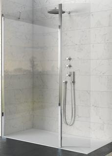 Kinedo KINEQUARTZ Duo 160+60 Walk-In LI H200 chrom CC-Klarglas Wandstrebe TR