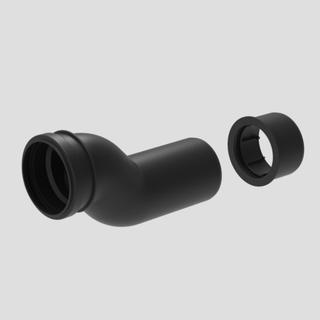 Sanit WC-Anschlussbogen DN 90/100, schwarz, etagiert um 50mm