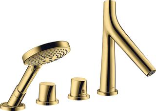 hansgrohe Fertigset Axor Starck Organic 4-L-BW-Rand-Arm., m Therm., pol. gol opt