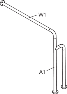 HEWI Boden-Wandstützgriff 801 670-950 mm x 300-834 mm