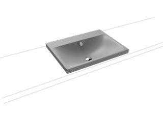 Kaldewei Aufsatz-Waschtisch SILENIO 3040 60x46cm, 1 Hahnl., sw, P-E, cool grey30