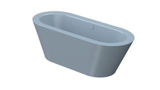 BW BetteStarlet Oval Silouette-2720 blue satin, 165x75x42cm, freistehend