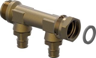 Uponor Aqua PLUS mit AG u Überwurfmutter Q&E E DR 3/4"MT/SN 2x16 c/c50mm