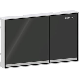 Geberit Abdeckplatte Omega60 Square Ta. sw, Gl. gl, Zinkdr.g, f 2-Mg-Spül.