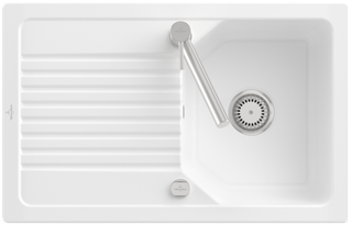 V&B Spüle Linara 45 m Abl.garn, Exzenter, we alp CeramicPlus