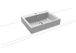 Kaldewei Aufsatz-Waschtisch PURO 3157 60x46cm, 1 Hahnl., sw, P-E, manhattan