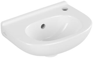 V&B Handwaschbecken O.NOVO Compact 36x27,5cm, HL rechts, mit Überlauf, weiß