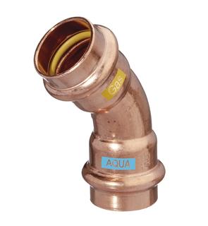 HS Bogen Press Copper AQUAGAS V 22x22mm, 45Grad, I/I