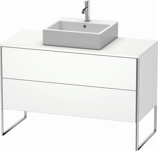 DU WTU XSquare 778x1200x548,bodenstehend Weiß Matt, 2 Schubkästen ES Nussb