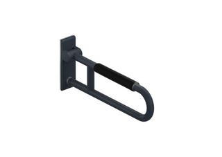 HEWI Stützklappgriff 801 Edition matt 700mm, we, drehbar, mobil, schwarz PUR