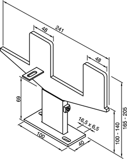 Zehnder Fußkonsole FMORV 14M ZRV 542, 542/1, Sonderfarbe