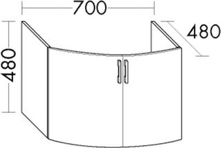Burgbad Waschtischunterschrank Diago 70x48x48cm, Anthrazit Ultramatt, 2 Türen