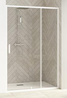 Kinedo SmartDesign P120 Schwenktür v Drp vg Profil weiß Klarglas Nische Ecke U