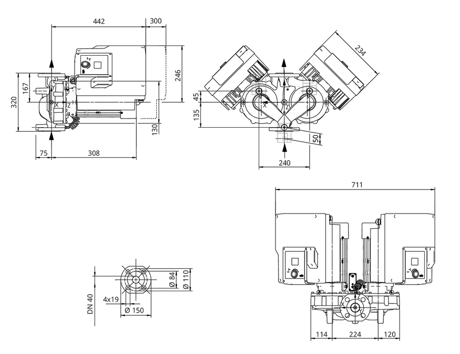 Artikelbild 6 des Artikels „Wilo Trockenläufer-Hocheffizienz-Doppel Yonos GIGA2.0-D 40/1-13/1,1-R1,DN40 “