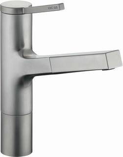 KWC Spültisch-Einhebelmischer AVA Ausl. 210mm, decor steel, Auszugbrause