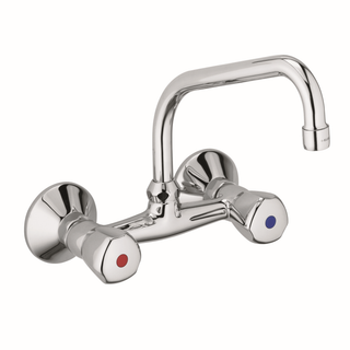 Kludi Standard Spültisch-Wandarmatur Terraluxgr. Me, swb Rohrausl 360Gr, chr