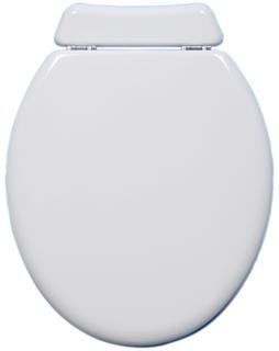 OLFA WC-Sitz Universal Rückbrett mh, m Deckel, Edelstahlscharnier/Rückbre