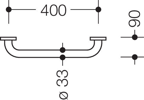 Artikelbild 4 des Artikels „HEWI Haltegriff 805 400mm, ES m gs, d 33mm, Ros. d 70mm 400 mm | Edelstahl matt geschliffen“
