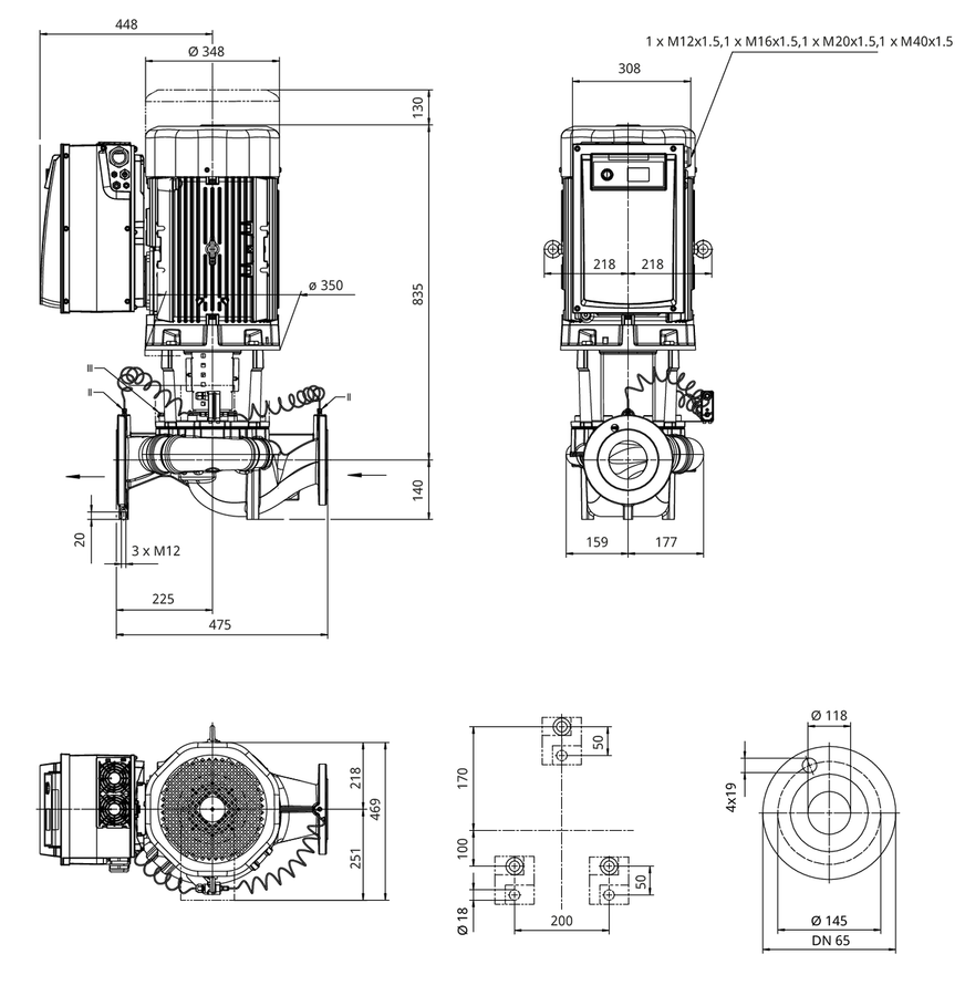 Artikelbild 4 des Artikels „Wilo Trockenläufer-Energiespar-Einzelp. IL-E 65/230-22/2-S1,DN65,22kW,22.6kW “