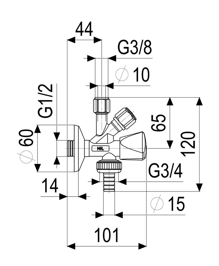 Artikelbild 1 des Artikels „JS Kombi-EV 1/2, selbstdichtend Anschlussgewinde 1/2, verchromt “